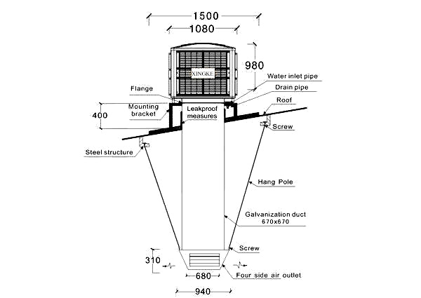 Xingke-Industrial Cooler | Xikoo 18000m³H 11kw Evaporative Air Cooler Fan-1